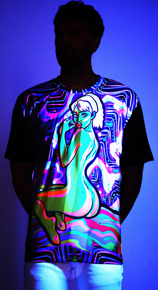 PSY NAUGTHY PEACE | UV Reactive Design | UNISEX T-shirt | 210 GSM