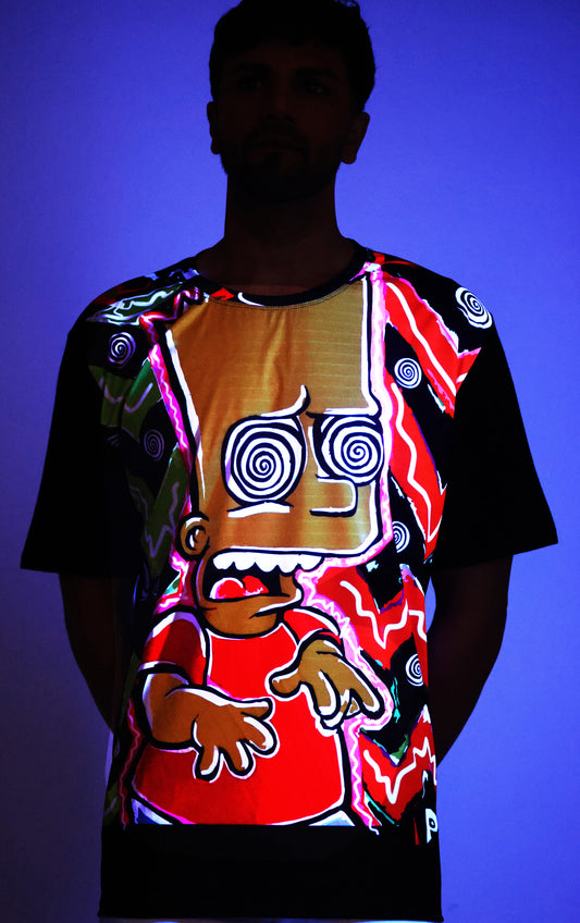 BART-TRIPPING | UV Reactive Design | T-shirt | 210 GSM
