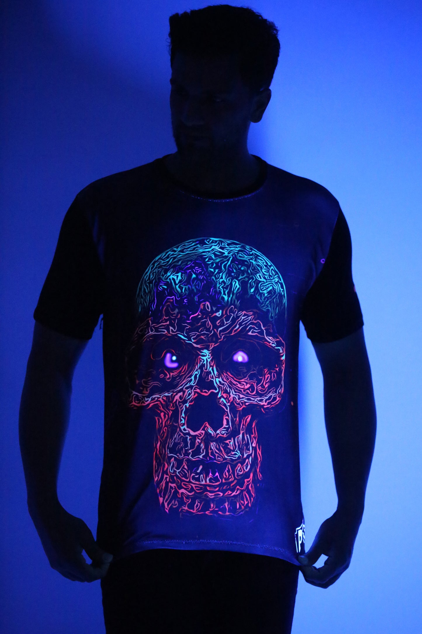 INSANE SKULL ART | Classy Fit | UV Reactive T-SHIRT | 210 GSM