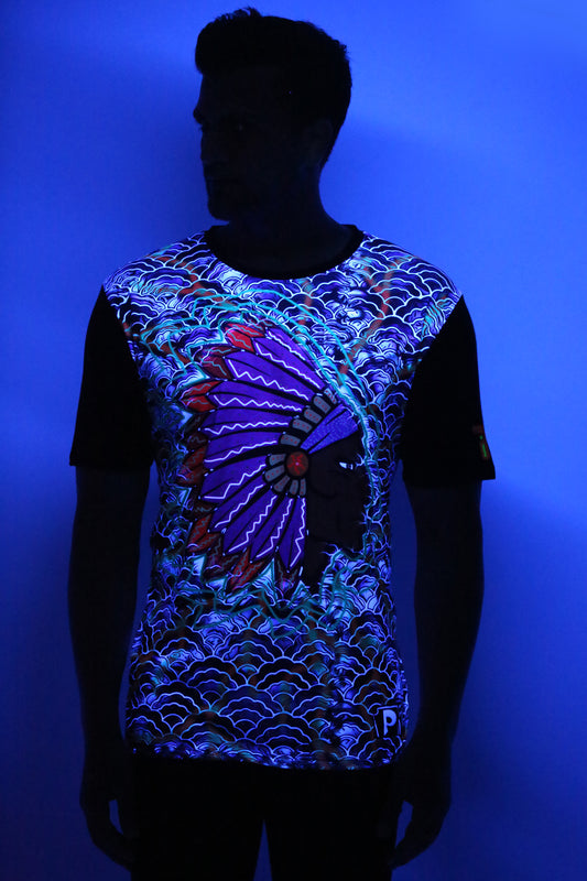 NATIVE-INSANE ART | UV Reactive | Dry Fit Micro & Bio-Washed Cotton | 210 GSM T-SHIRT