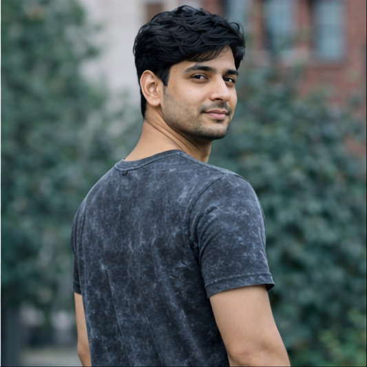 210 GSM Cotton Acid Wash T-Shirt | Vintage Plain Tee | UVFIED