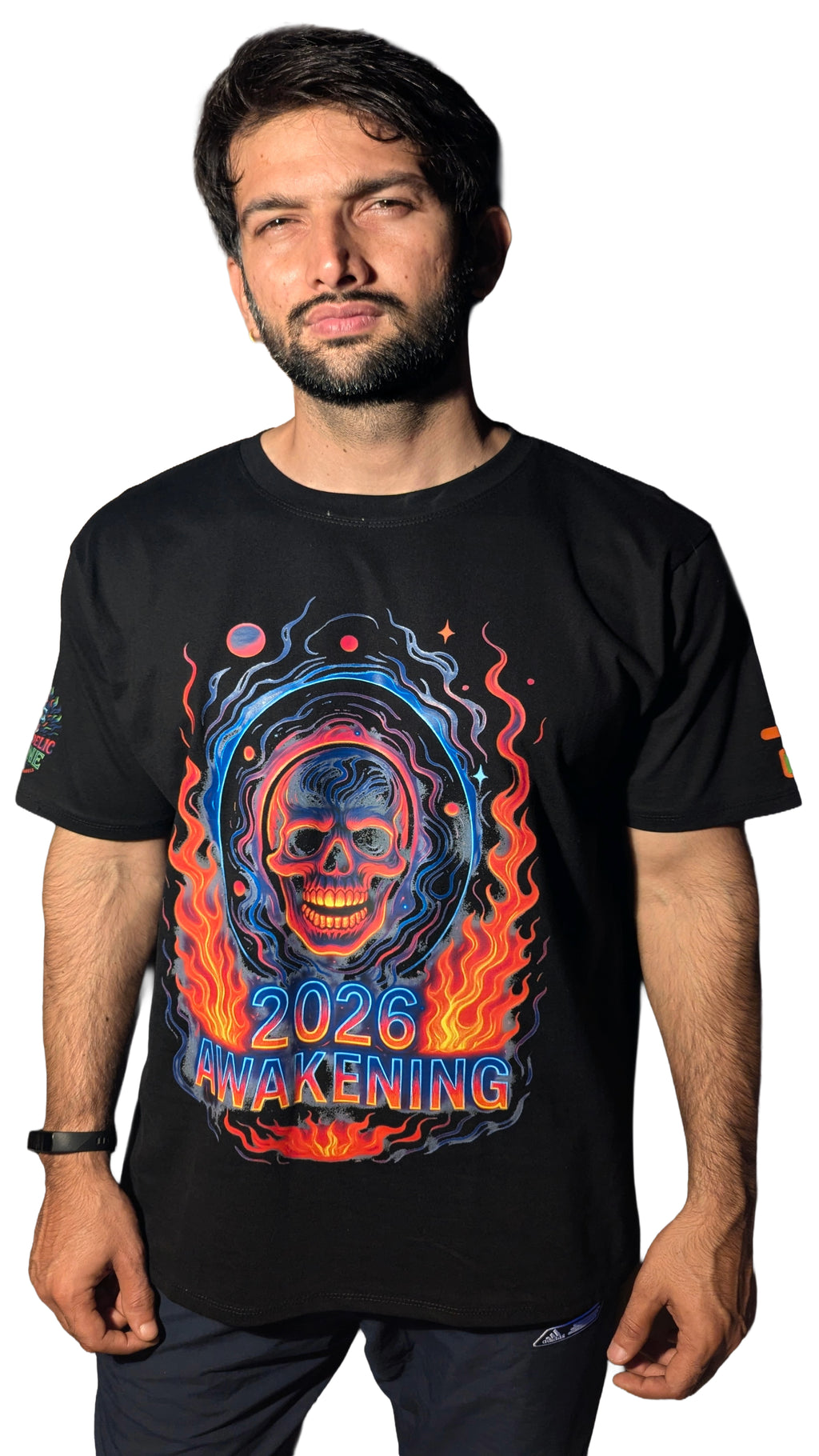Awakening RGB Reactive Design | Bio-Washed Cotton T-Shirt
