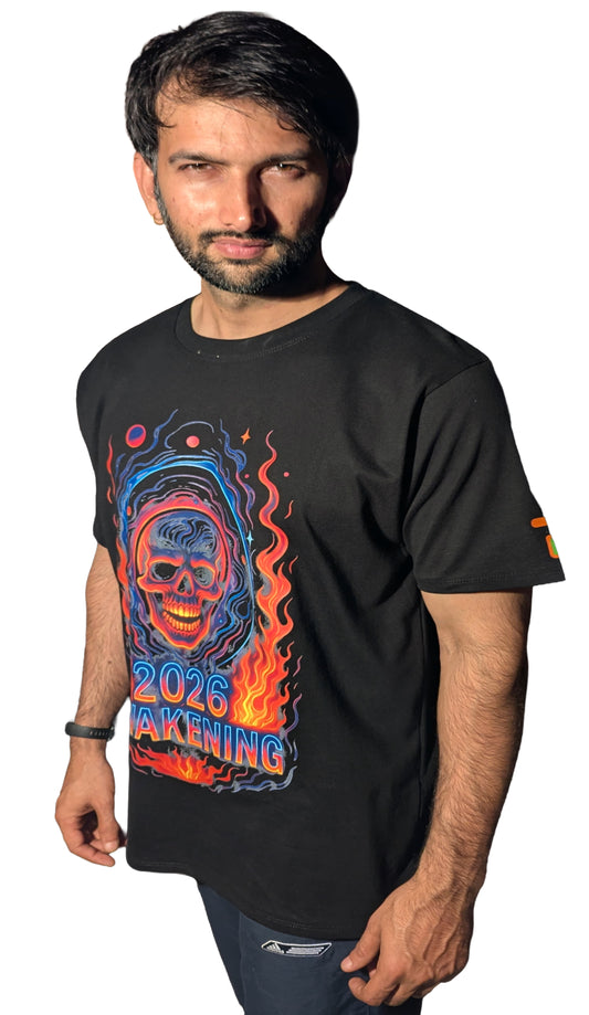 2026 AWAKENING | RGB REACTIVE DESIGN | Bio-Washed COTTON | 210 GSM T-SHIRT