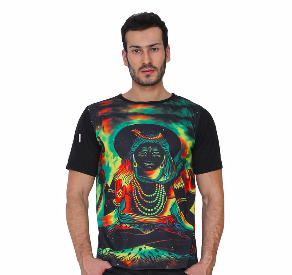 Psy Shiva Meditation | UV Reactive Art T-Shirt | 210 GSM