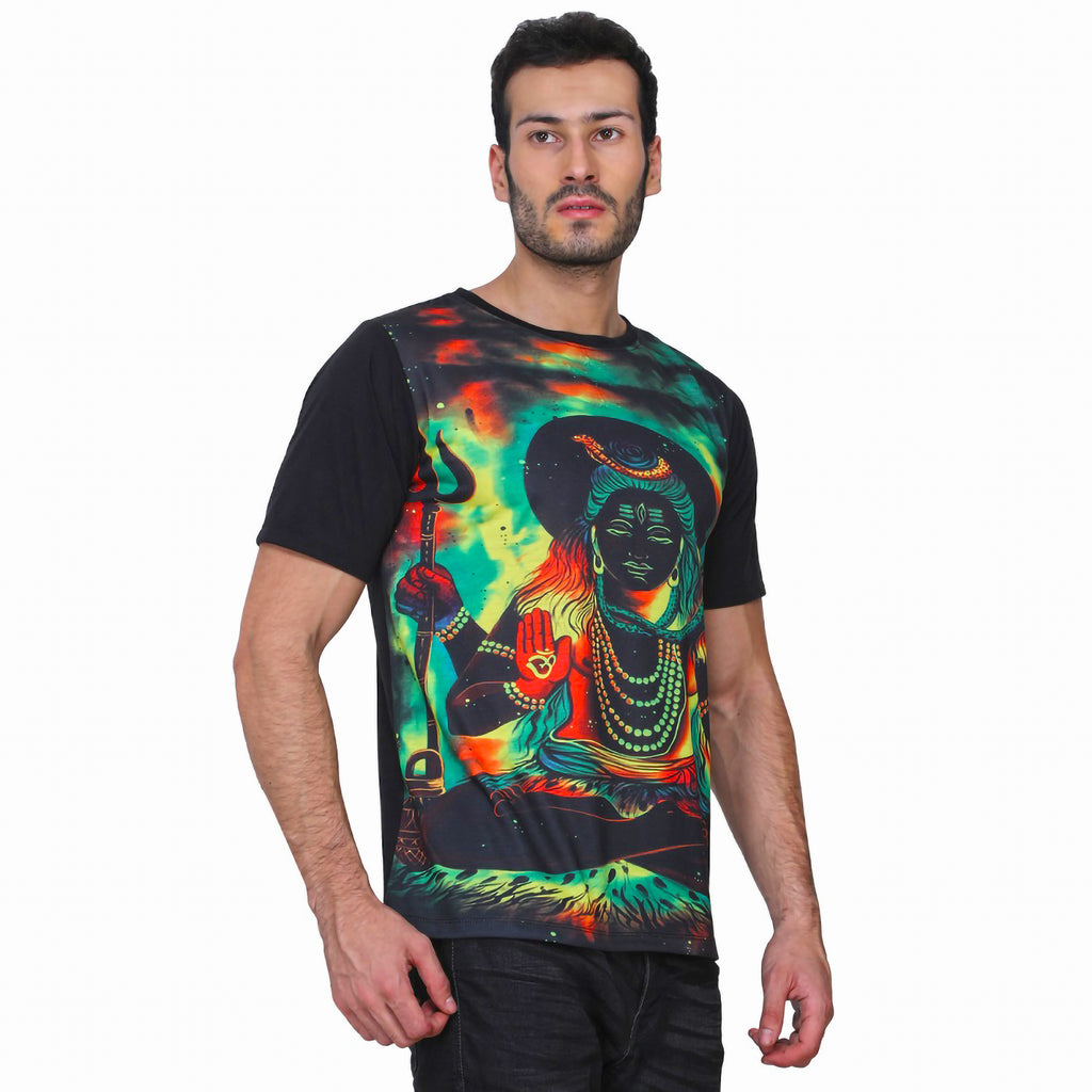 Psy Shiva Meditation | UV Reactive Art T-Shirt | 210 GSM
