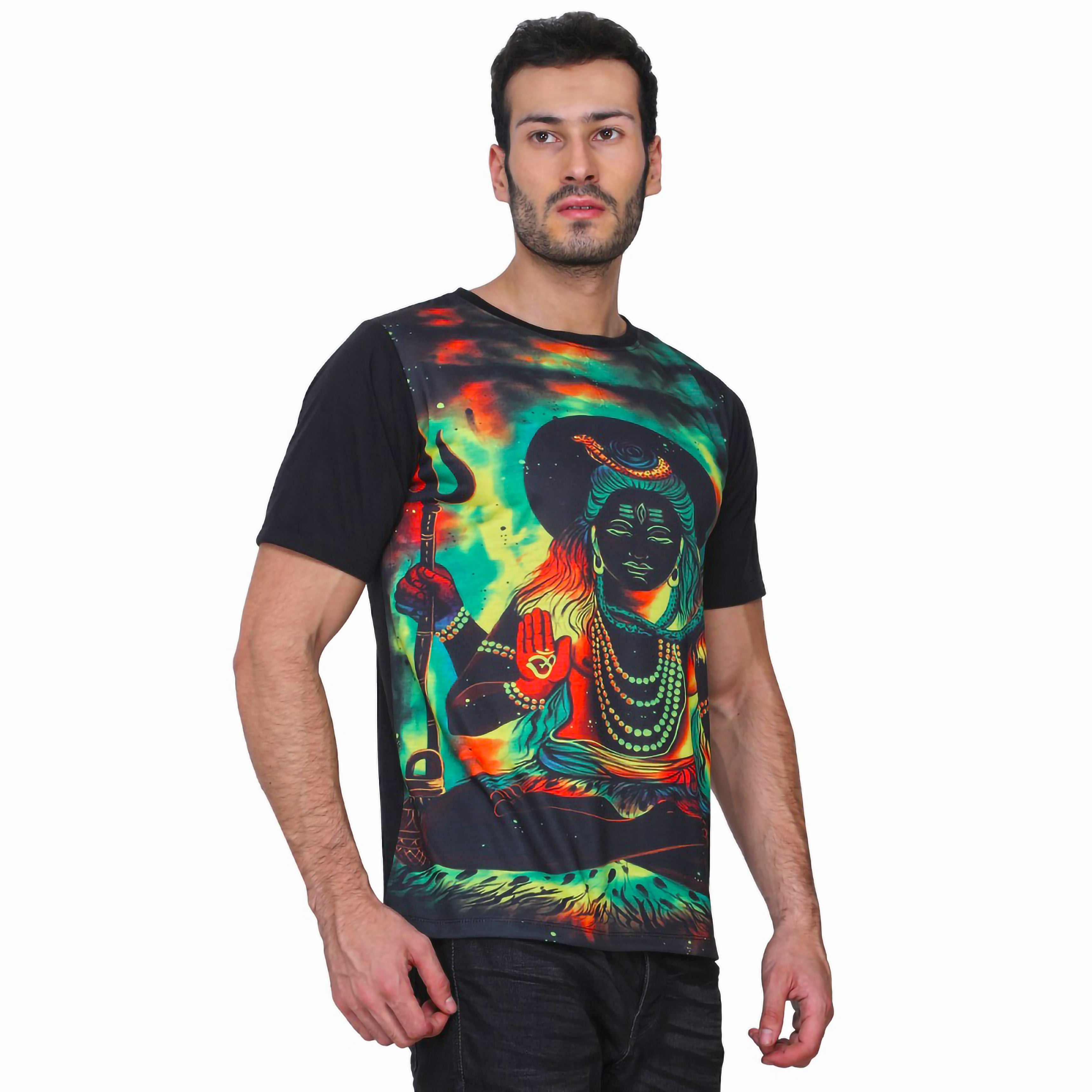 Psy Shiva Meditation | UV Reactive Art T-Shirt | 210 GSM