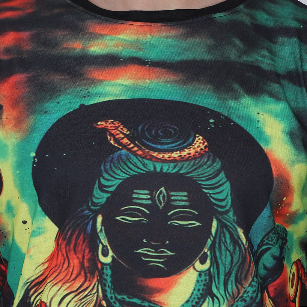 Psy Shiva Meditation | UV Reactive Art T-Shirt | 210 GSM