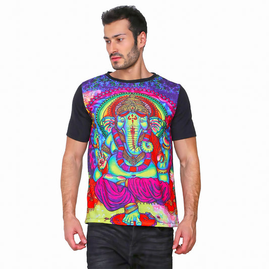 PSY-GANESHA | UV Glow Art | UNISEX T-SHIRT | 210 GSM