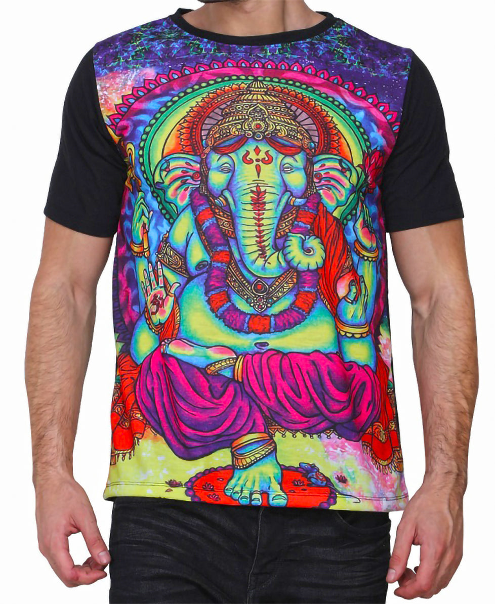 Psy Ganesha | UV Glow Unisex T-Shirt | 210 GSM