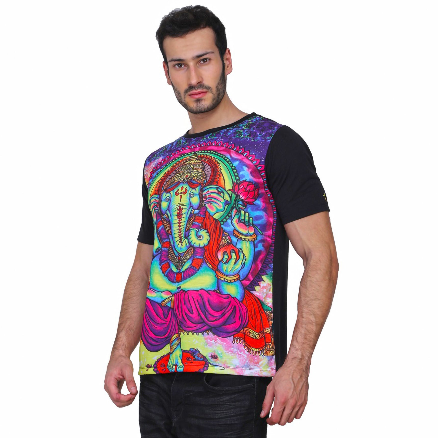 Psy Ganesha | UV Glow Unisex T-Shirt | 210 GSM