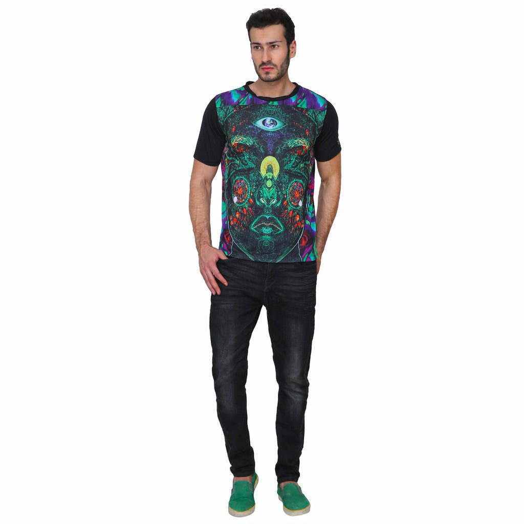 Face Intervention | UV Glow Design T-Shirt | 210 GSM