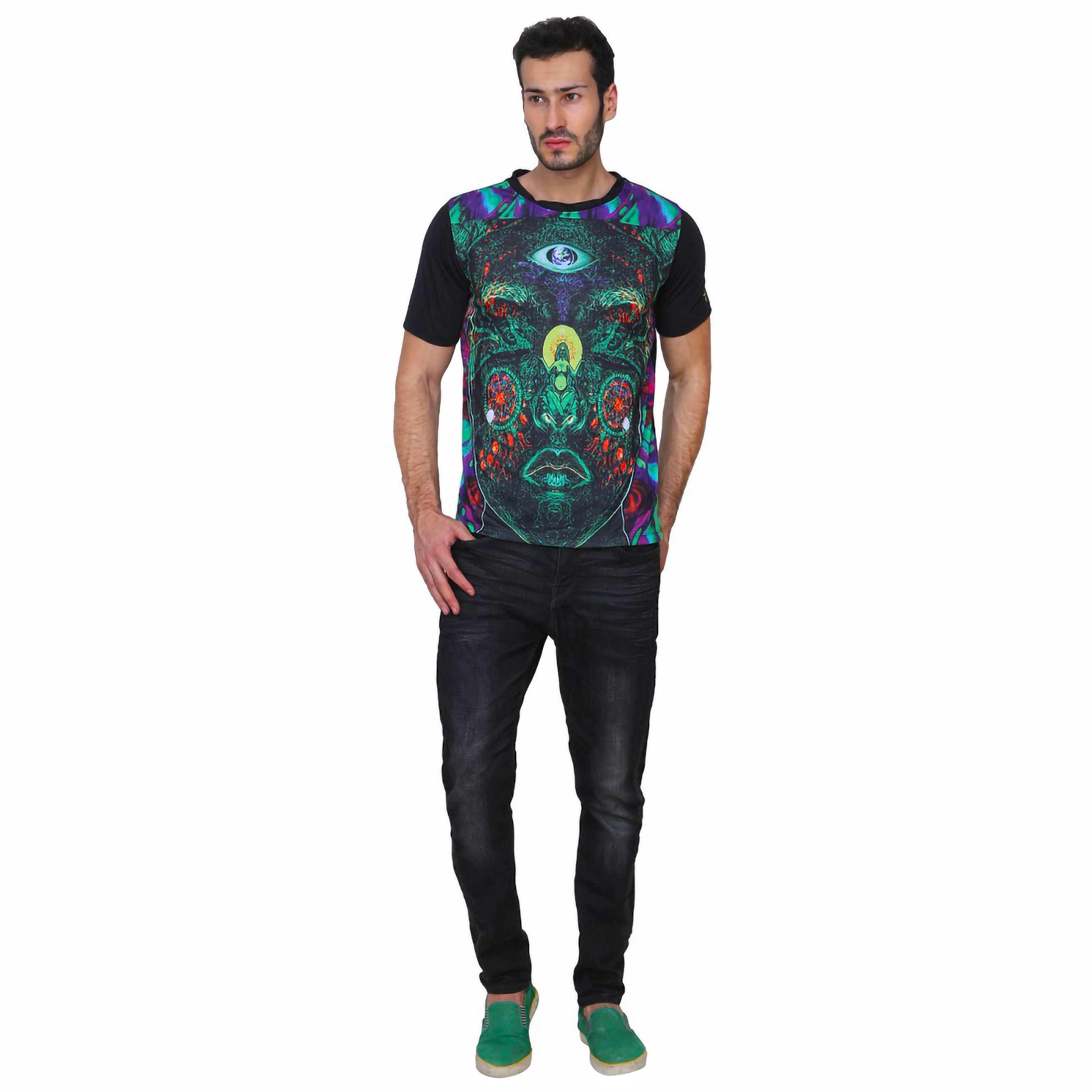 Face Intervention | UV Glow Design T-Shirt | 210 GSM