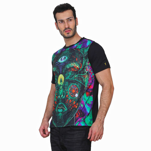 Face Intervention | UV Glow Design T-Shirt | 210 GSM