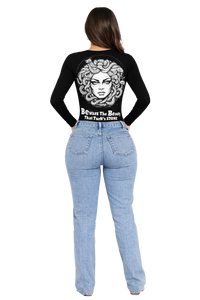 Beauty Stone Medusa | UV Reactive V-Neck Women's Tee | DTF Print Cotton Lycra