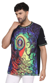 Cosmic Om Meditation | UV Glow Unisex T-Shirt | 210 GSM