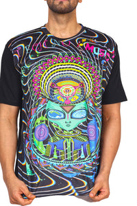DJ Techno Alien | UV Glow Unisex T-Shirt | 210 GSM