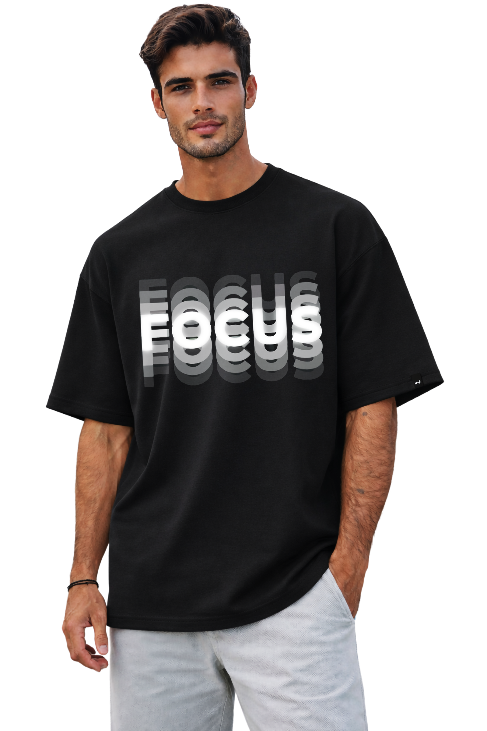 Focus | Oversized Graphic Print Cotton T-Shirt