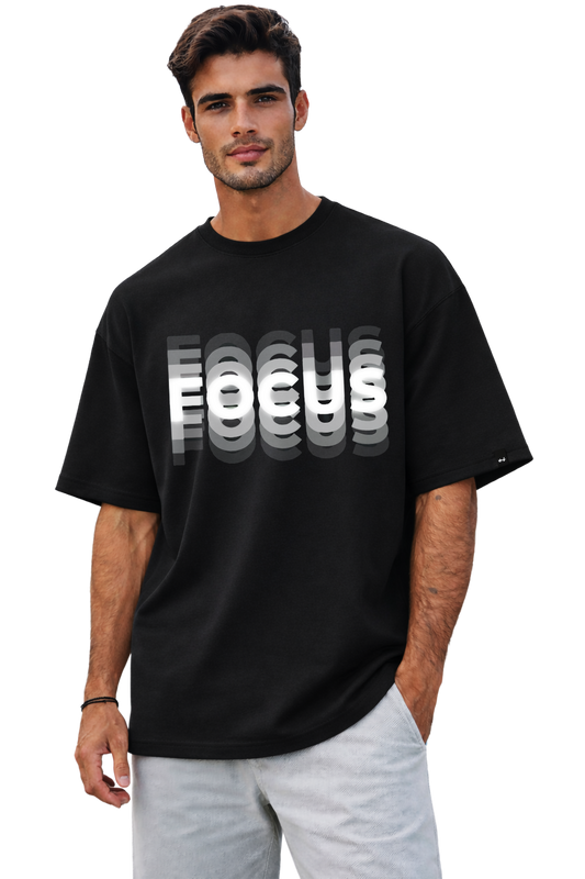 FOCUS | Oversized Style Graphic Print | Cotton T-Shirt for Men