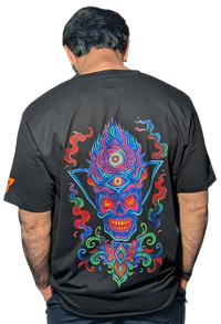Halloween Skull | RGB Reactive Bio-Washed Cotton T-Shirt | 210 GSM