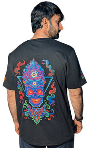 Halloween Skull | RGB Reactive Bio-Washed Cotton T-Shirt | 210 GSM