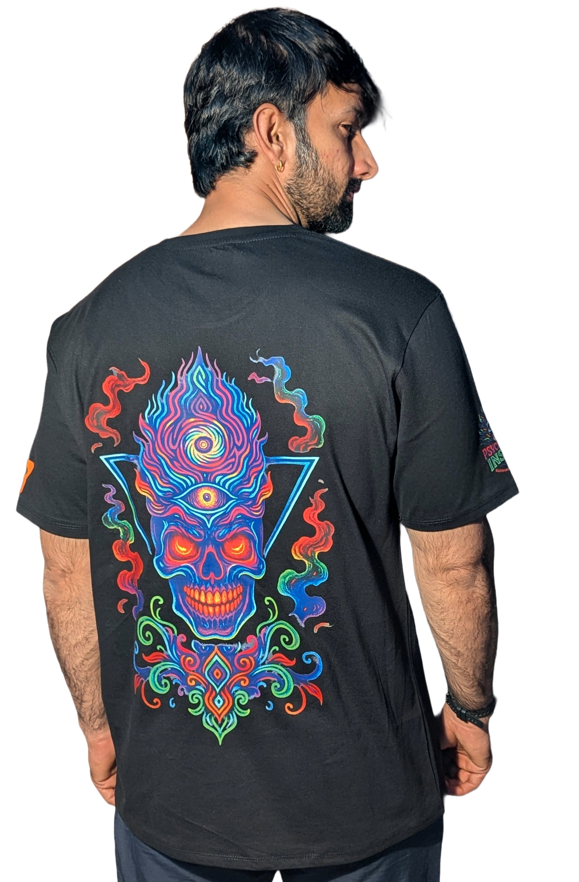 Halloween Skull | RGB Reactive Bio-Washed Cotton T-Shirt | 210 GSM