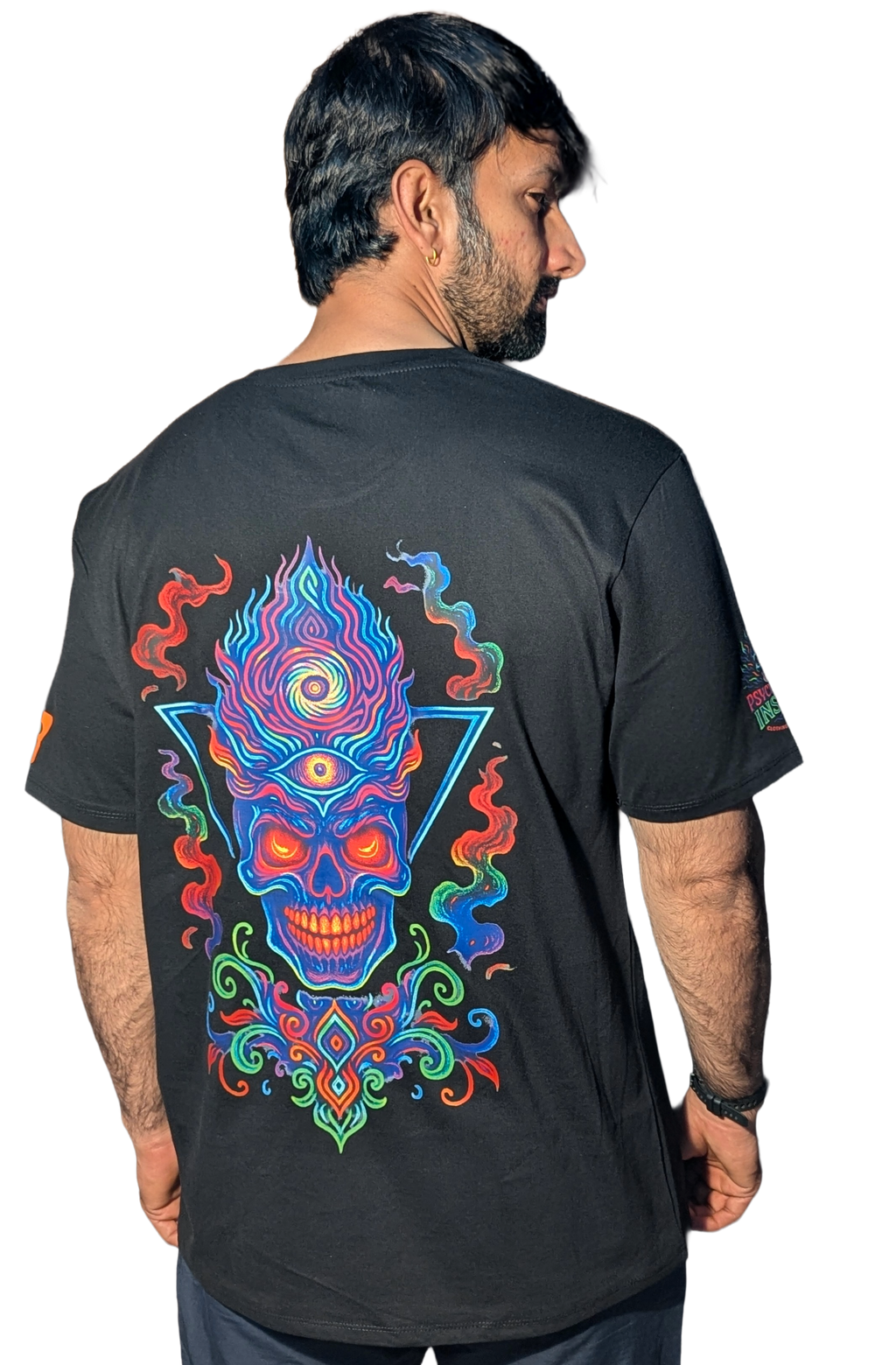 Halloween Skull | RGB Reactive Bio-Washed Cotton T-Shirt | 210 GSM