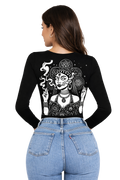 HighVibes | V-Neck Full Sleeve Women's Tee | DTF Print Cotton Lycra