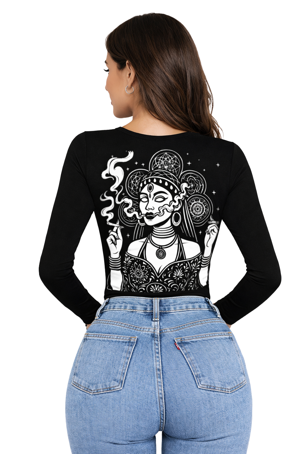HighVibes | V-Neck Full Sleeve Women's Tee | DTF Print Cotton Lycra