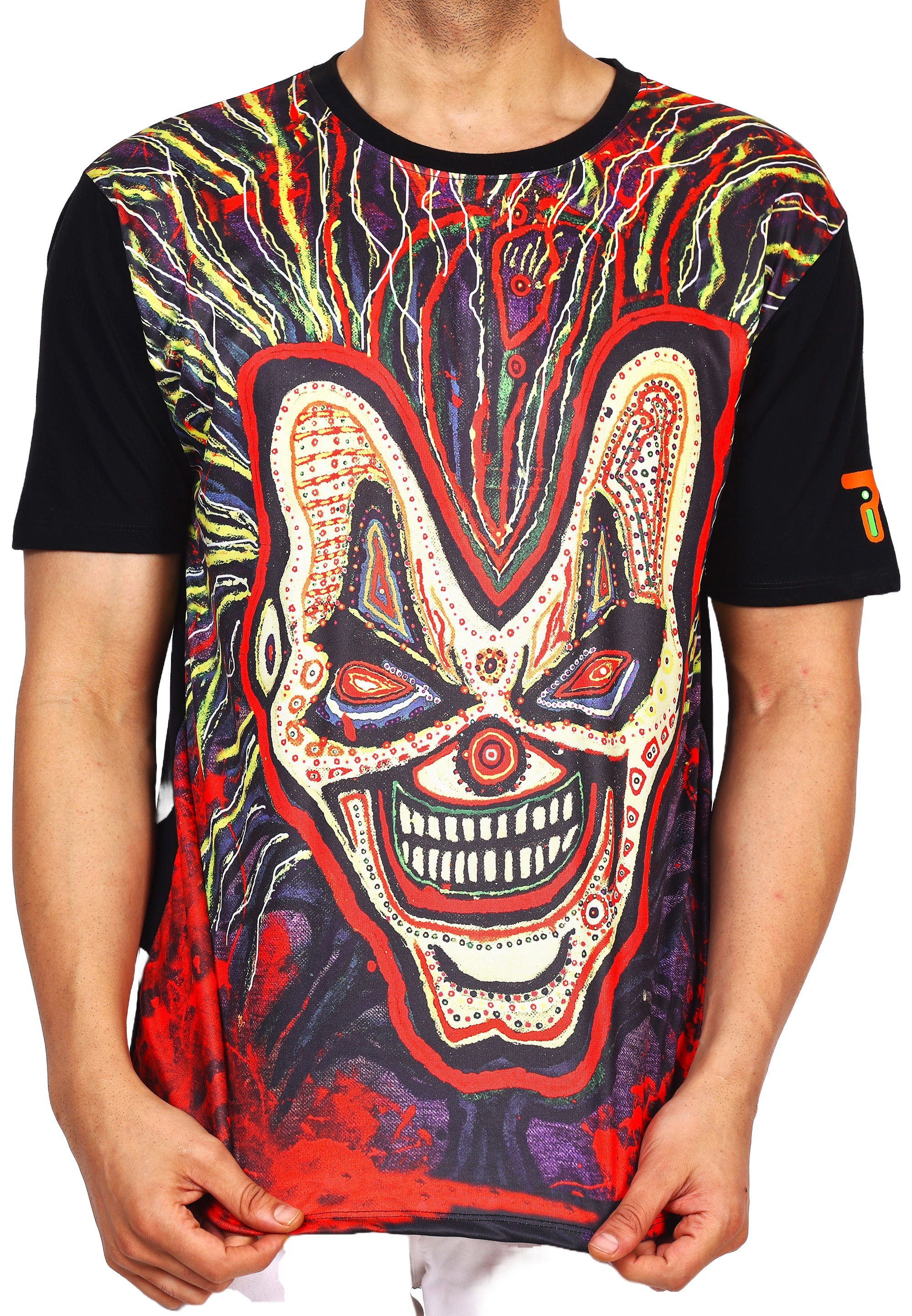 Psy Insane Joker Evil Laugh | UV Reactive Rave T-Shirt | 210 GSM
