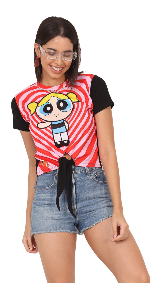 Powerpuff Bubbles Portal | UV Glow Crop Top | 210 GSM