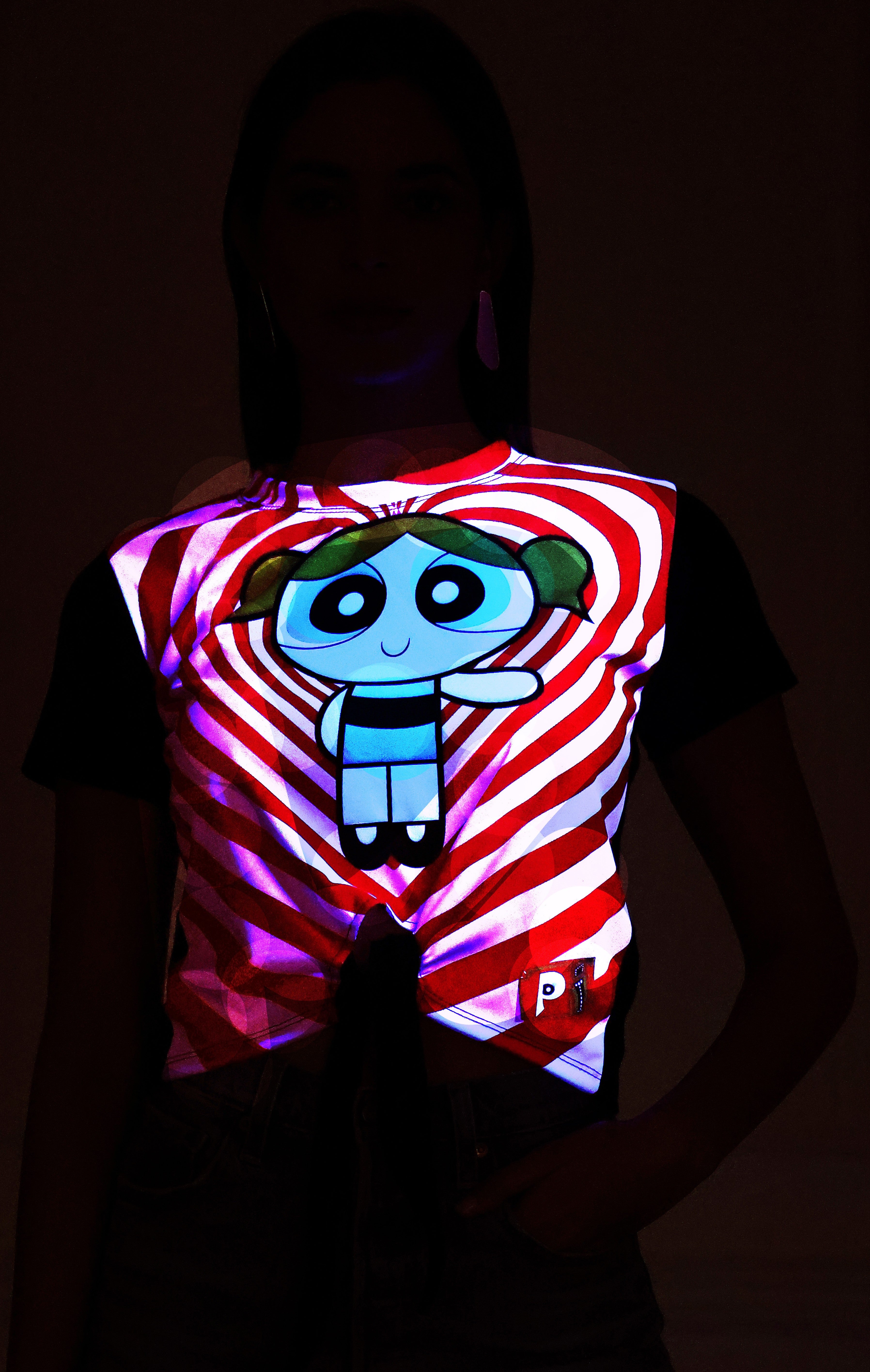 Powerpuff Bubbles Portal | UV Glow Crop Top | 210 GSM
