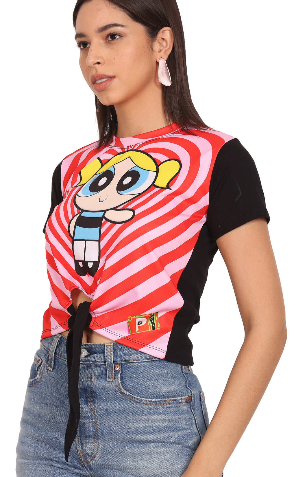 Powerpuff Bubbles Portal | UV Glow Crop Top | 210 GSM