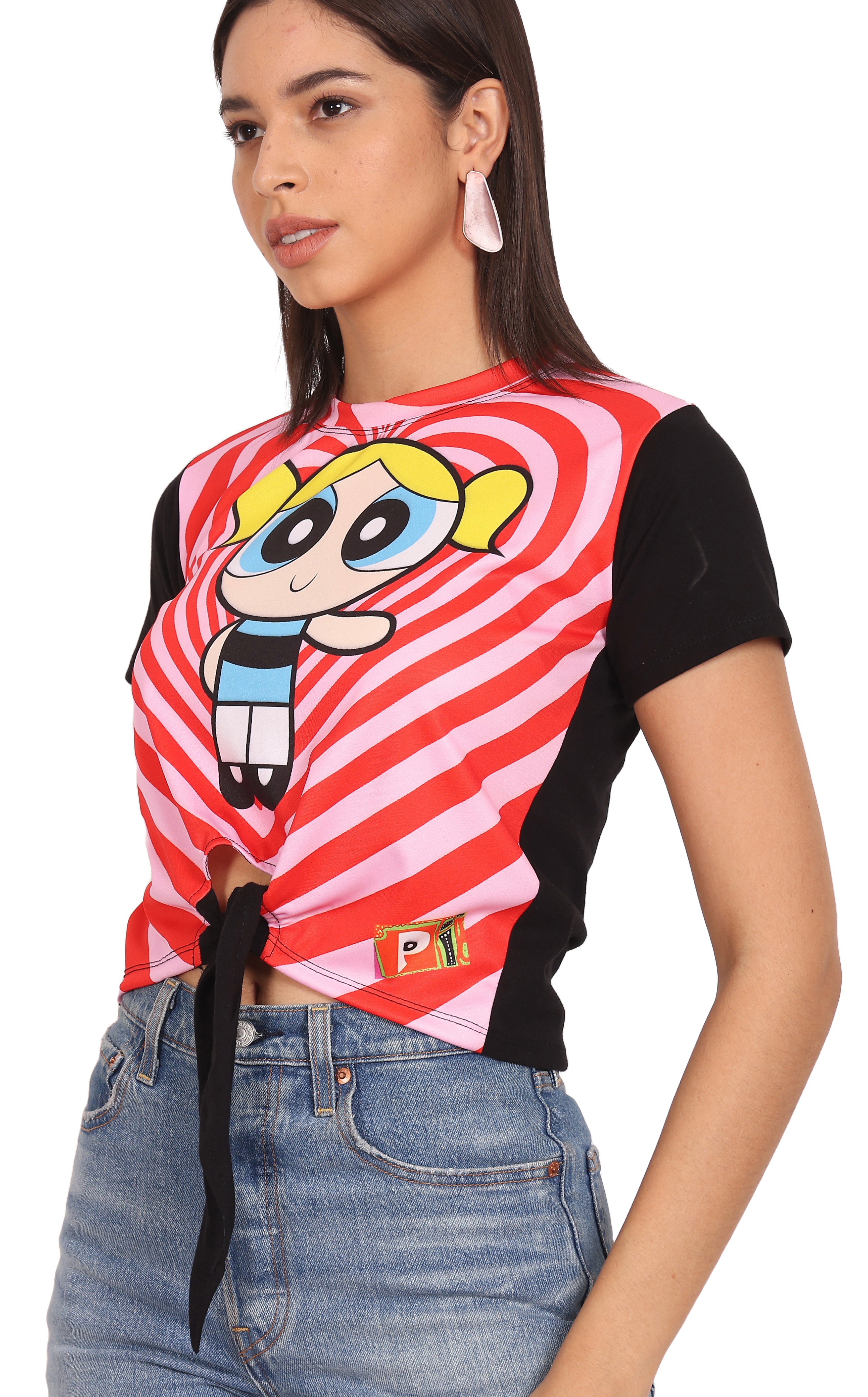Powerpuff Bubbles Portal | UV Glow Crop Top | 210 GSM