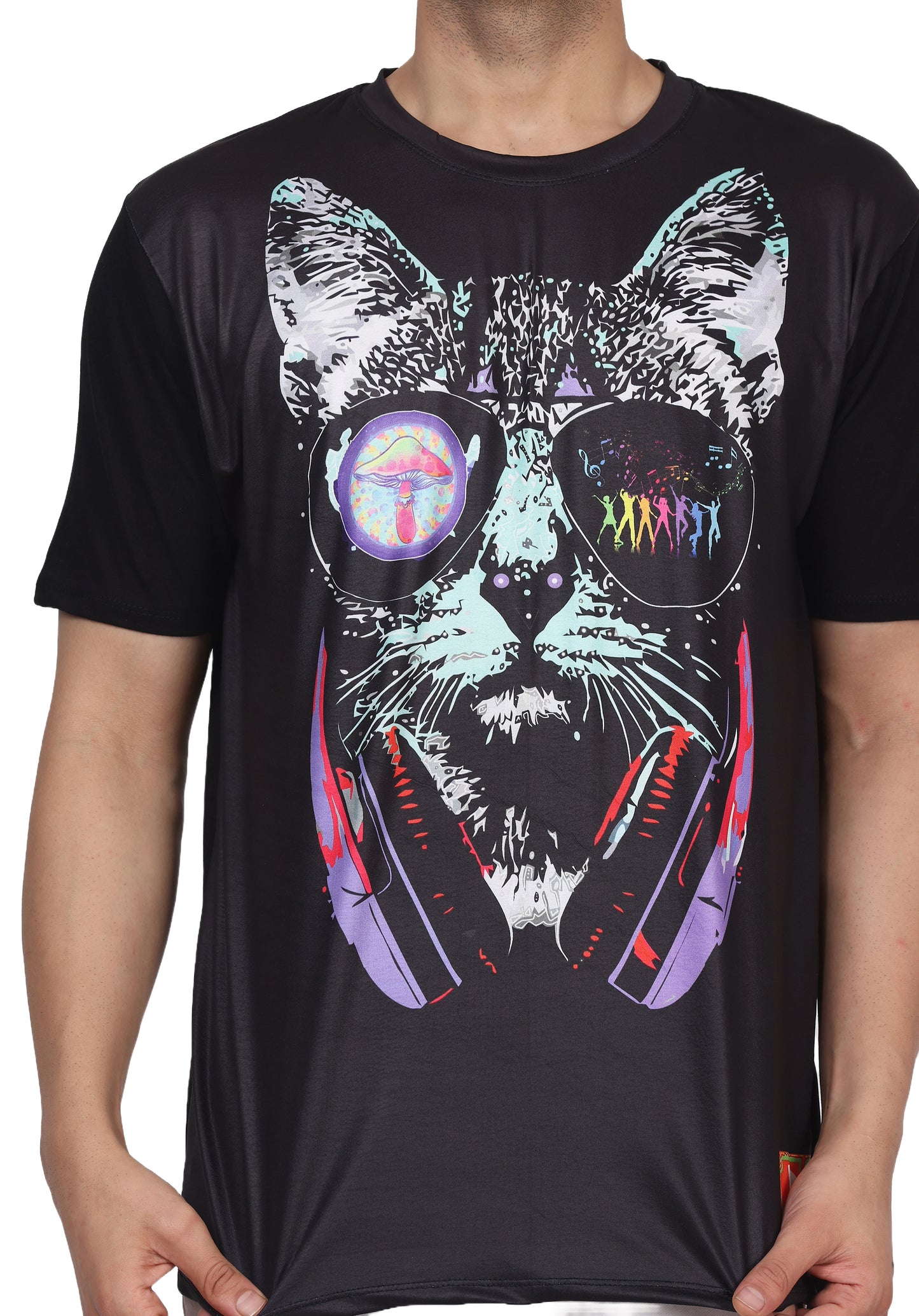 PSY DJ-PUSSY | UV Reactive Art | UNISEX T-SHIRT  | 210 GSM