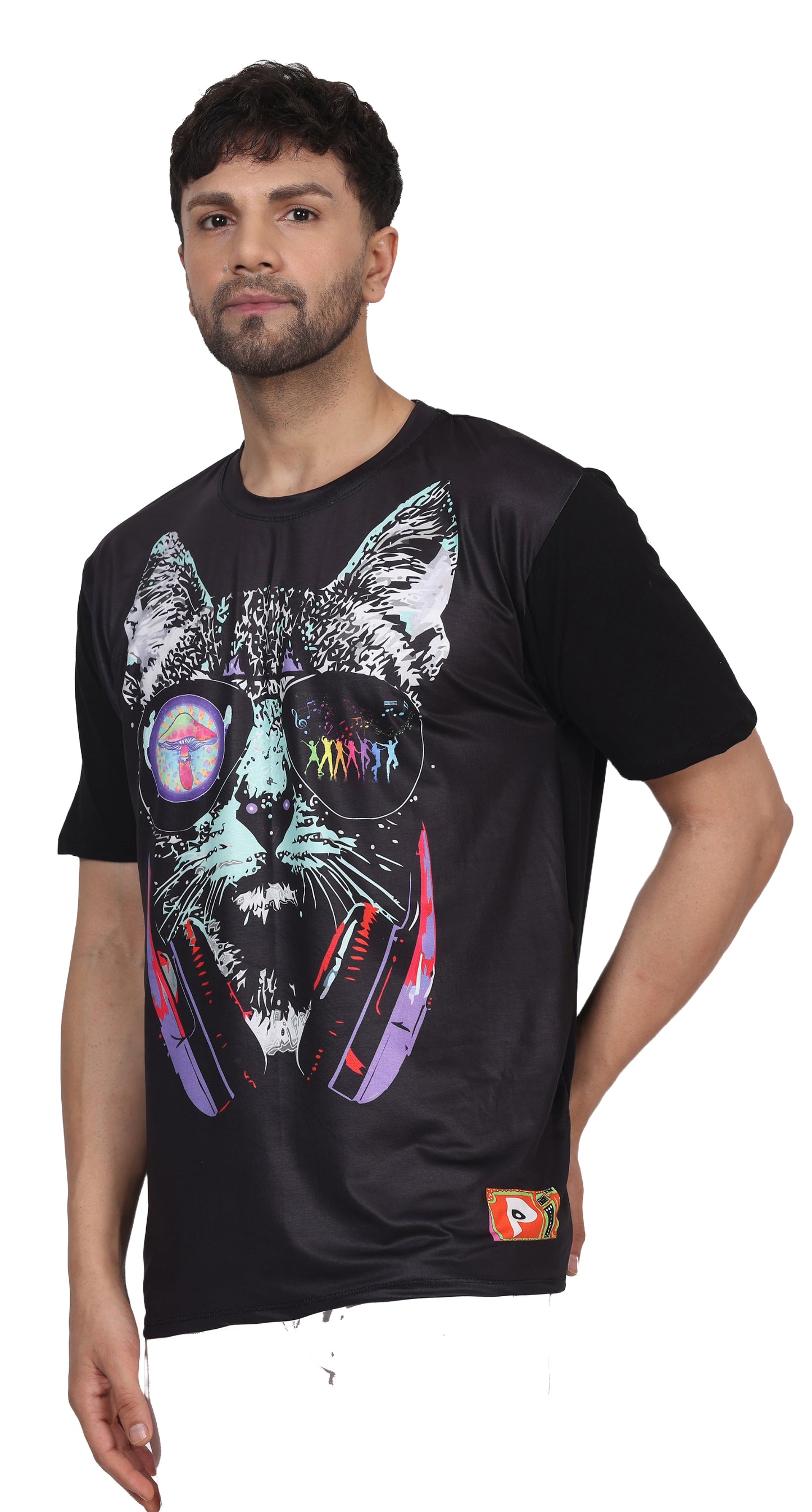 PSY DJ-PUSSY | UV Reactive Art | UNISEX T-SHIRT  | 210 GSM