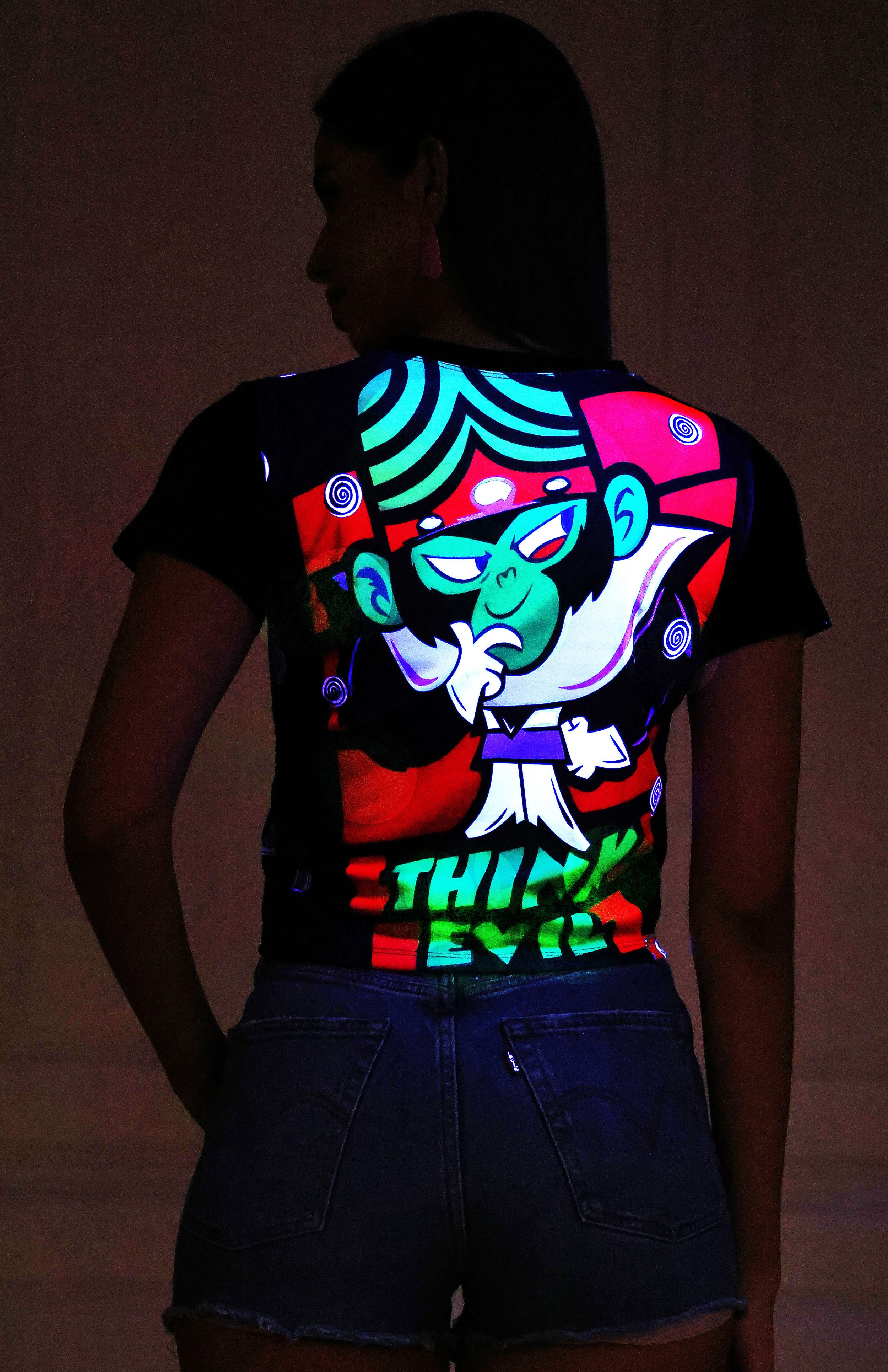 Think Evil | UV Reactive Crop Top | Festival & Streetwear
