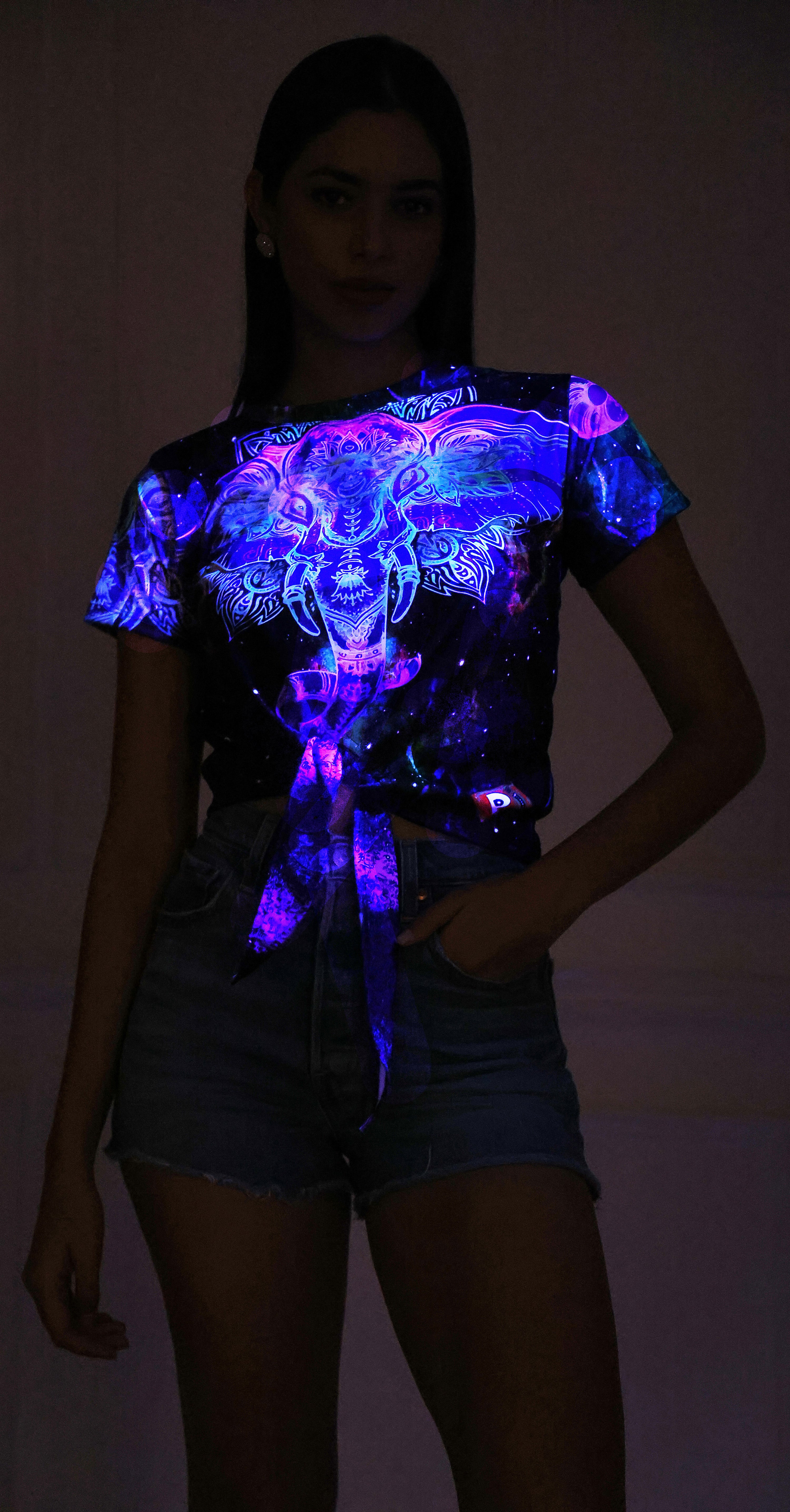 Psy Ganesha Portal | UV Reactive Crop Top | Festival & Rave
