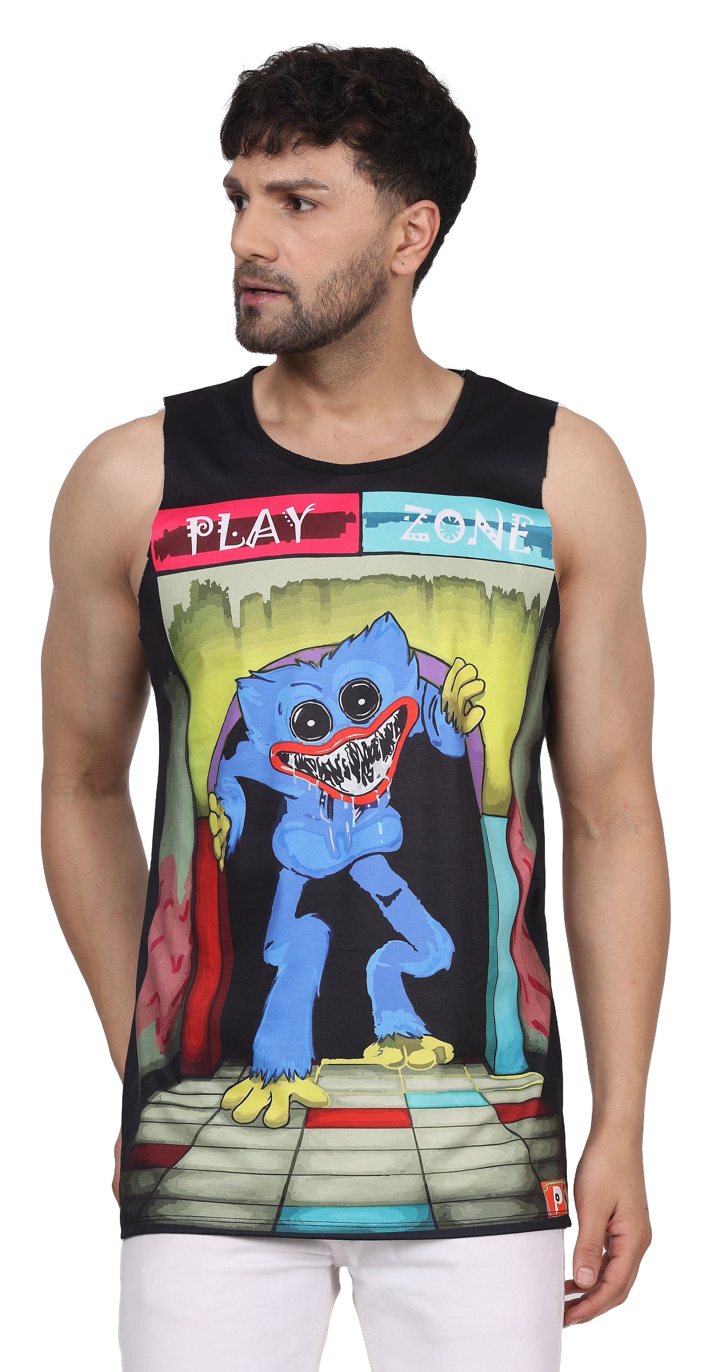 PSY HUGGY BUGGY PLAY | UV Reactive Art | All Over Print SANDO