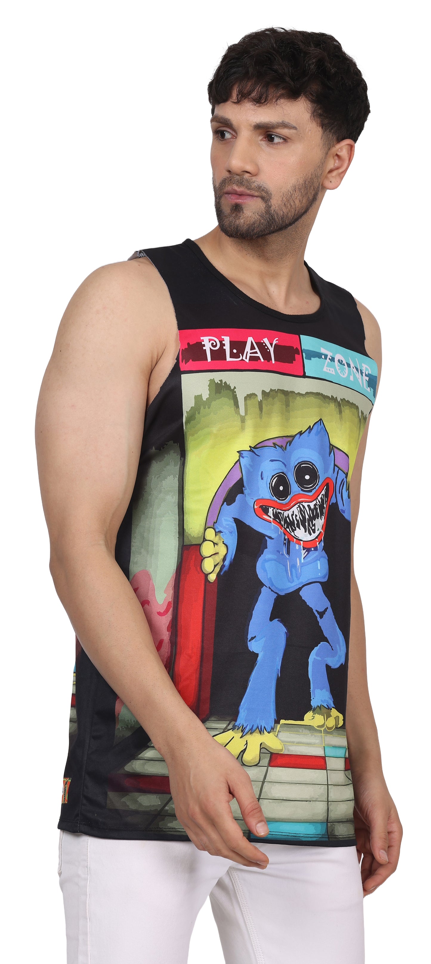 PSY HUGGY BUGGY PLAY | UV Reactive Art | All Over Print SANDO