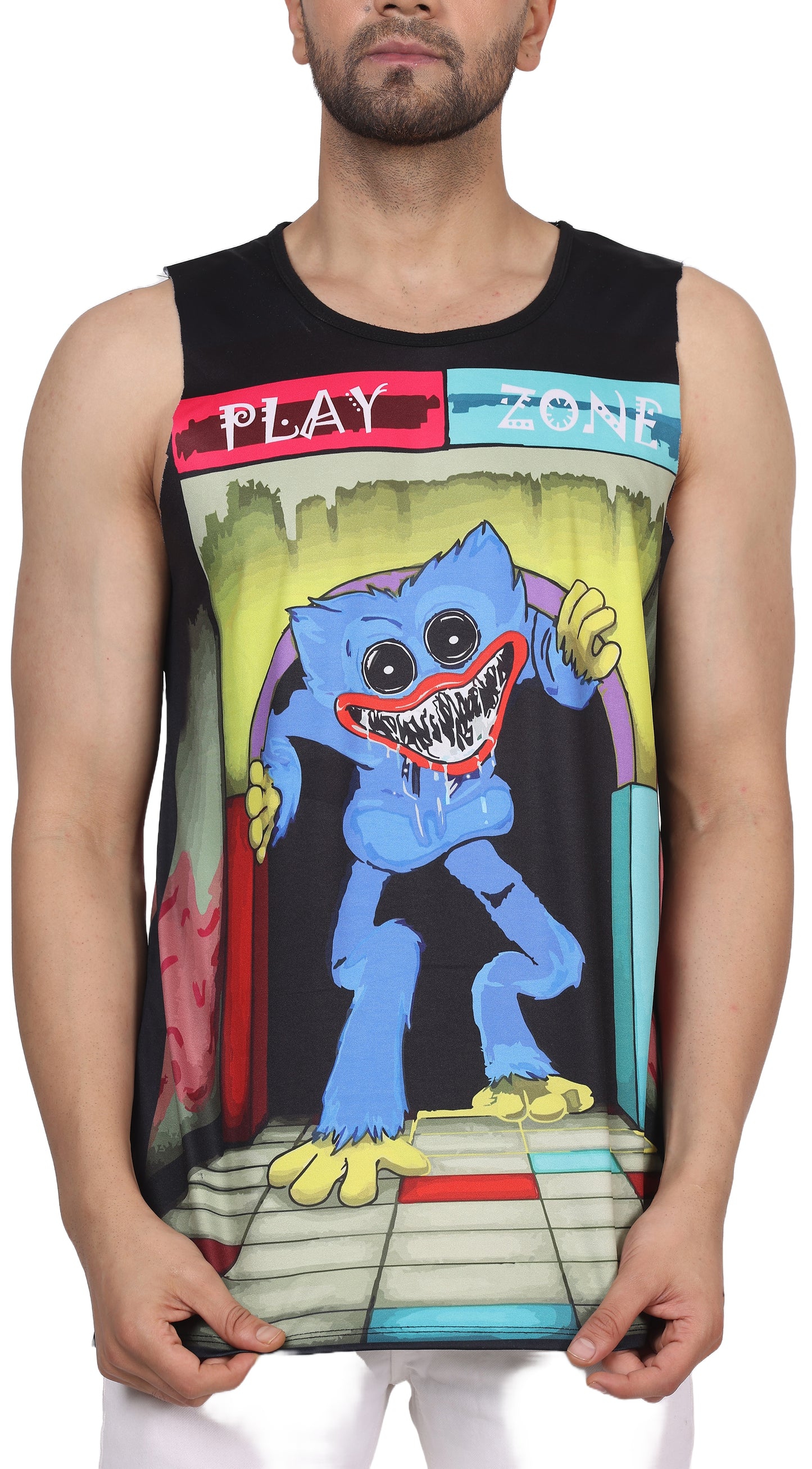 PSY HUGGY BUGGY PLAY | UV Reactive Art | All Over Print SANDO