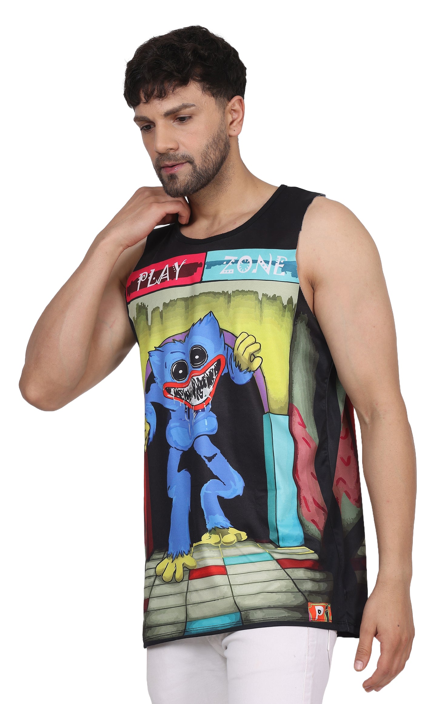 PSY HUGGY BUGGY PLAY | UV Reactive Art | All Over Print SANDO