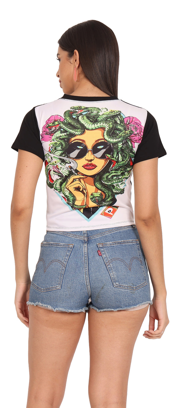 Modern Medusa | UV Reactive Crop Top | Festival & Streetwear