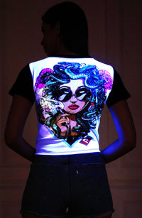 Modern Medusa | UV Reactive Crop Top | Festival & Streetwear