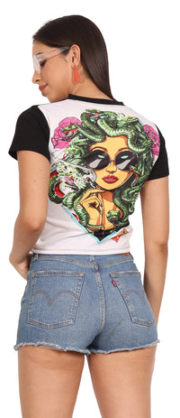 Modern Medusa | UV Reactive Crop Top | Festival & Streetwear