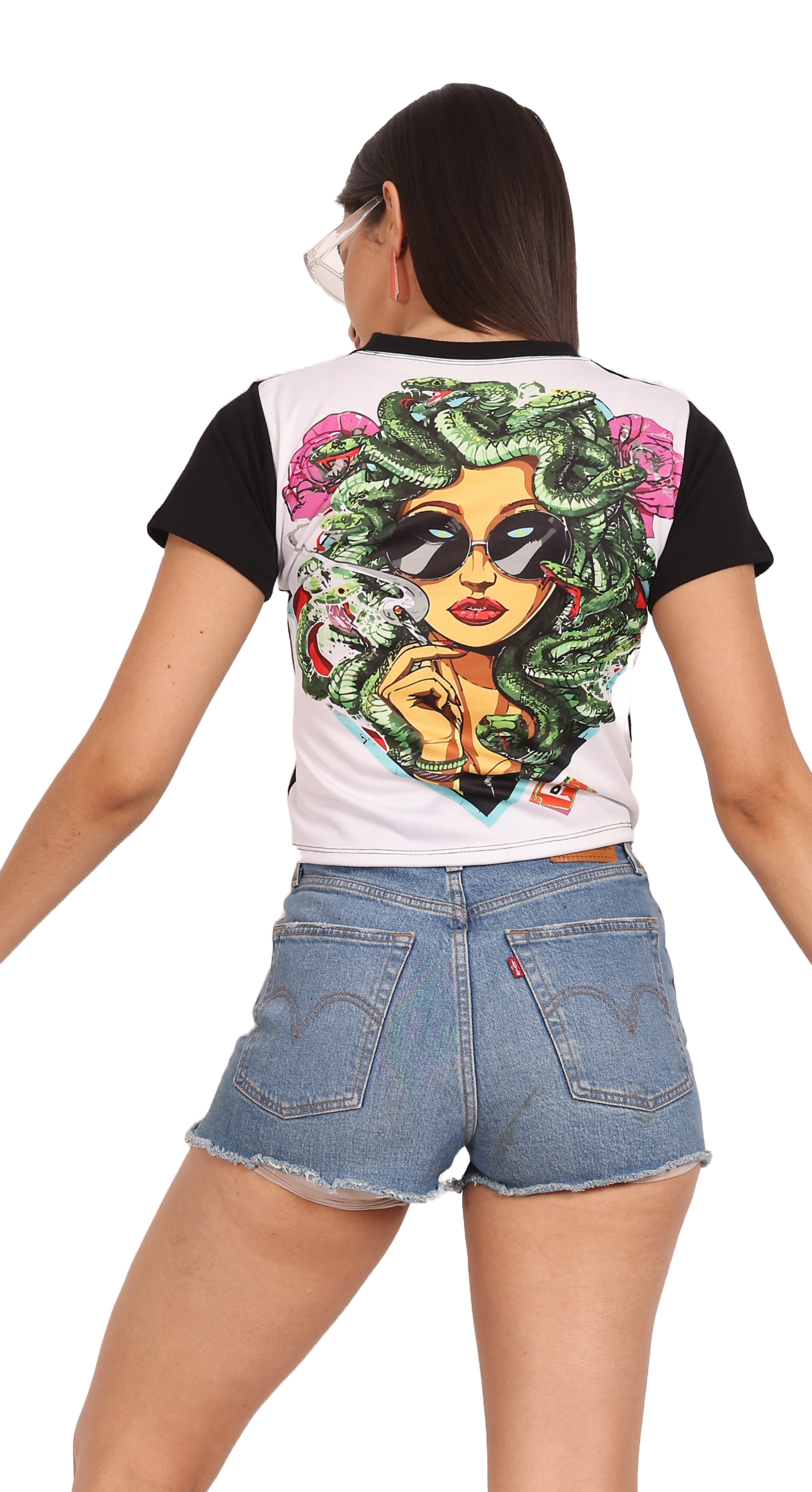 Modern Medusa | UV Reactive Crop Top | Festival & Streetwear