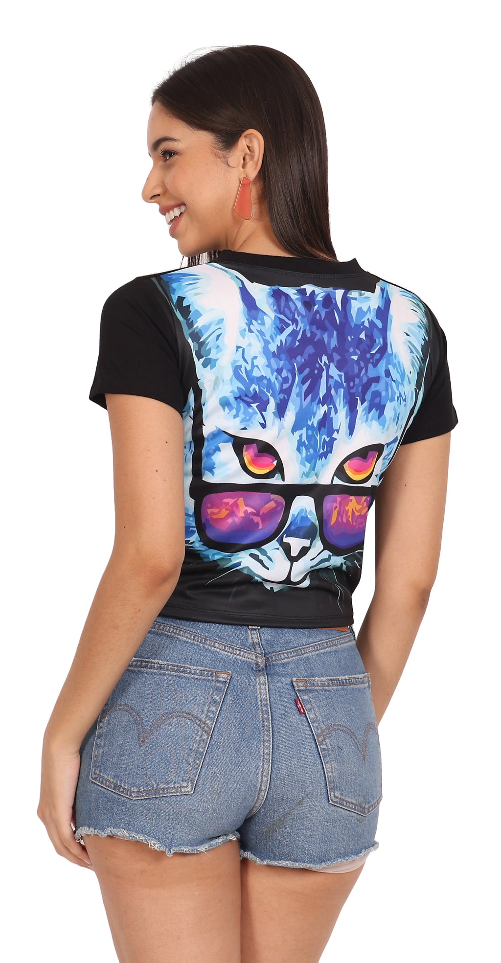 Psy Meow Art | UV Glow Crop Top | 210 GSM