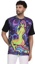 Psy Naughty Peace | UV Reactive Unisex T-Shirt | 210 GSM