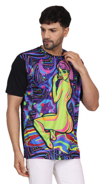 Psy Naughty Peace | UV Reactive Unisex T-Shirt | 210 GSM