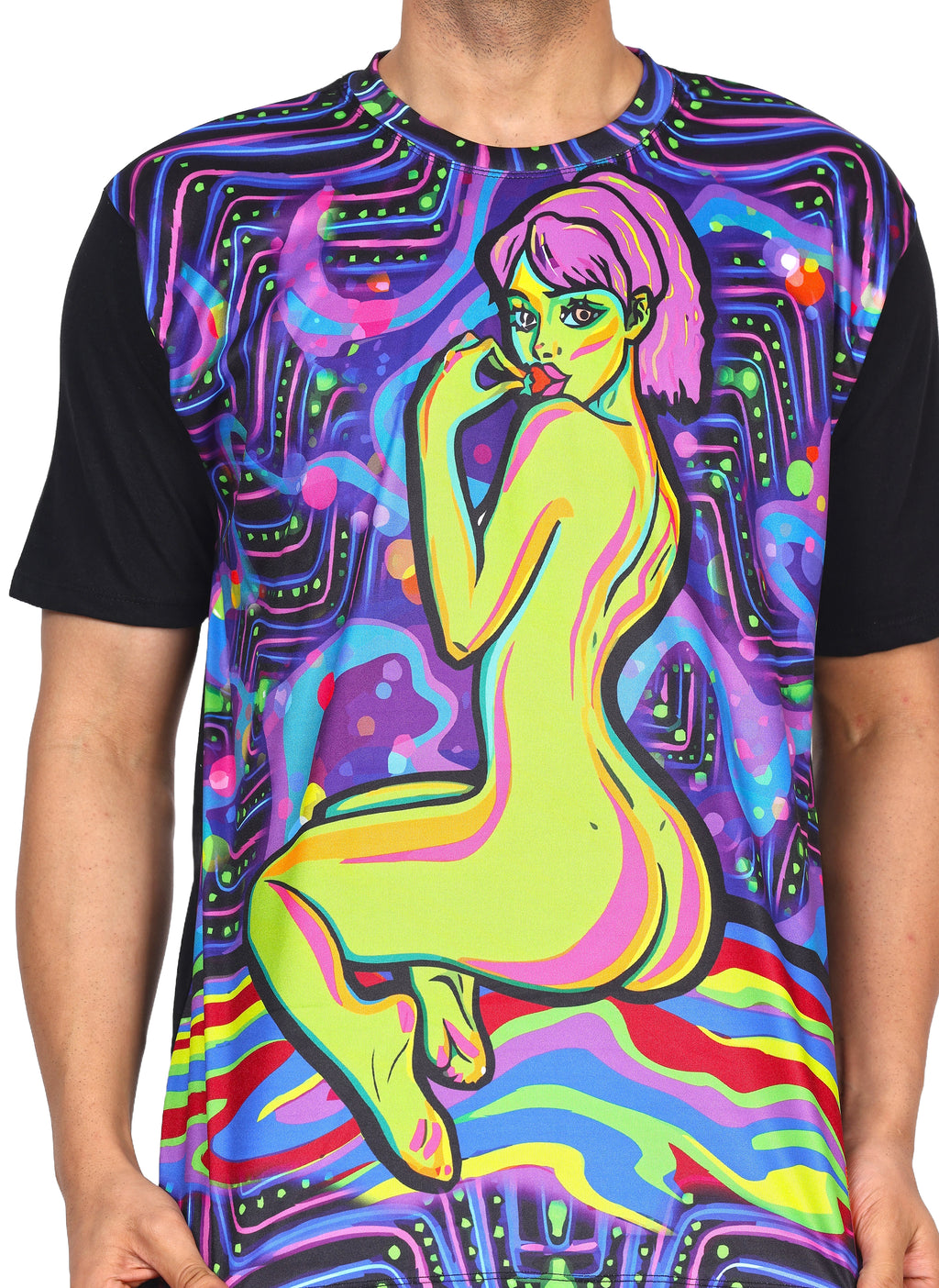 Psy Naughty Peace | UV Reactive Unisex T-Shirt | 210 GSM