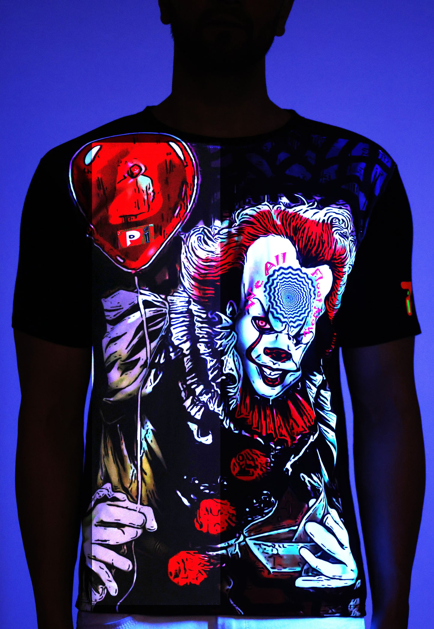 PSY PENNYWISE CALLING | UV Reactive Art | Unisex T-SHIRT | 210 GSM